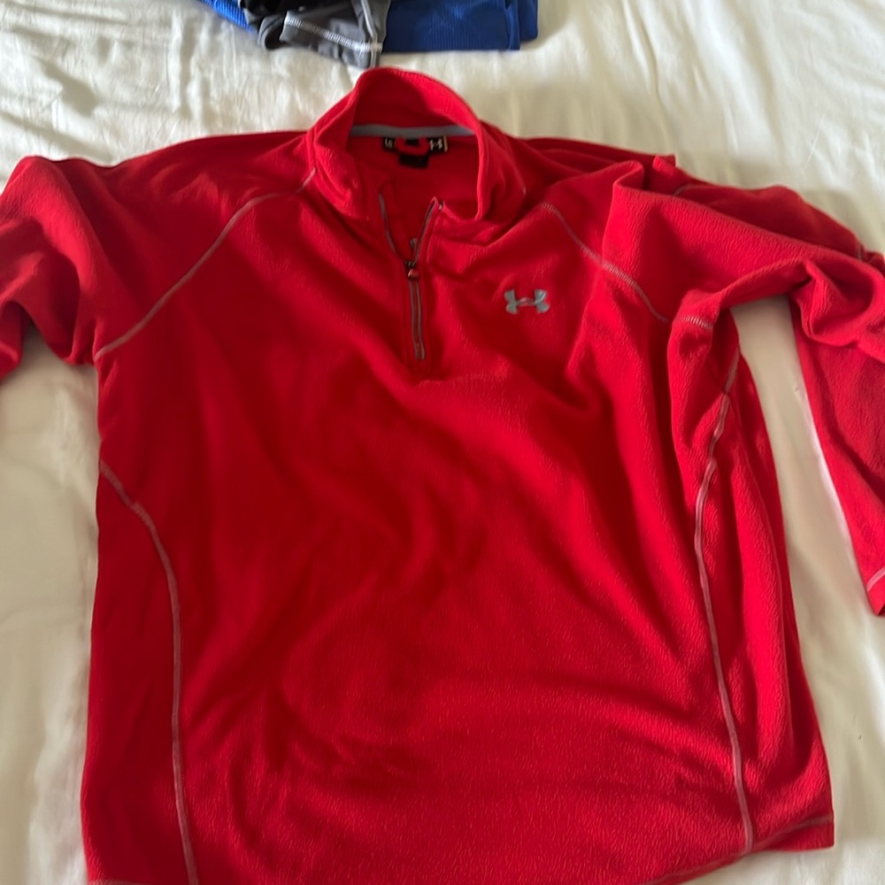 1/4 zip red under armour fleece